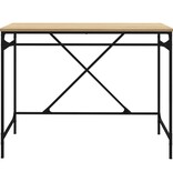 VidaXL Bureau 100x50x75 cm bewerkt hout en ijzer sonoma eikenkleurig