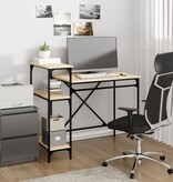 VidaXL Bureau schappen 105x50x90 bewerkt hout en ijzer sonoma eiken