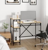 VidaXL Bureau schappen 105x50x90 bewerkt hout en ijzer sonoma eiken