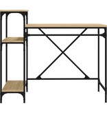 VidaXL Bureau schappen 105x50x90 bewerkt hout en ijzer sonoma eiken
