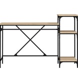 VidaXL Bureau schappen 135x50x90 bewerkt hout en ijzer sonoma eiken