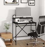 VidaXL Bureau 80x50x90 cm bewerkt hout en ijzer zwart