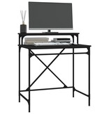 VidaXL Bureau 80x50x90 cm bewerkt hout en ijzer zwart