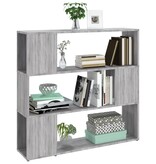 VidaXL Boekenkast/kamerscherm 100x24x94 cm grijs sonoma eikenkleurig