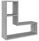 VidaXL Wandschappen 2 st 50x15x50 cm bewerkt hout grijs sonoma eiken