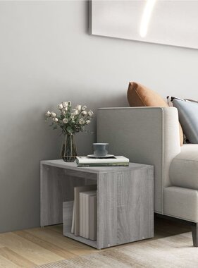 VidaXL Bijzettafel 59x36x38 cm bewerkt hout grijs sonoma eikenkleurig