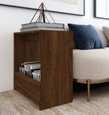 VidaXL Bijzettafel 50x26x50 cm bewerkt hout bruin eikenkleur