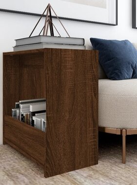 VidaXL Bijzettafel 50x26x50 cm bewerkt hout bruin eikenkleur