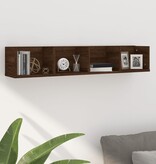 VidaXL Wandschap CD 100x18x18 cm bewerkt hout bruin eikenkleur