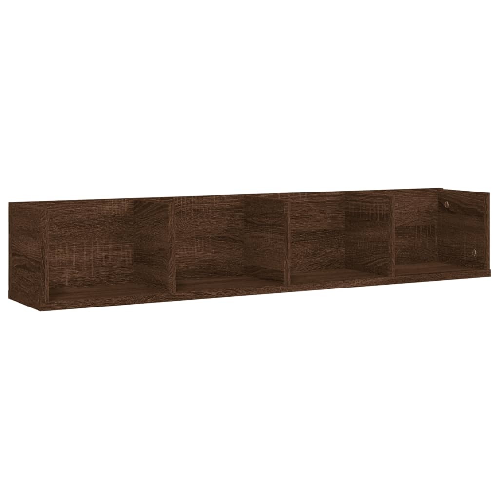 VidaXL Wandschap CD 100x18x18 cm bewerkt hout bruin eikenkleur