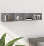 VidaXL Wandschap CD 100x18x18 cm bewerkt hout grijs sonoma eikenkleur