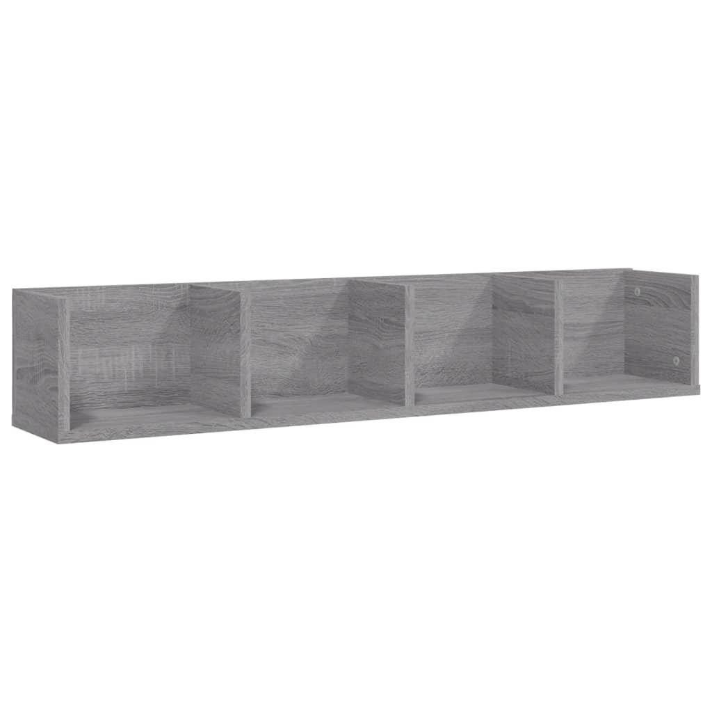 VidaXL Wandschap CD 100x18x18 cm bewerkt hout grijs sonoma eikenkleur