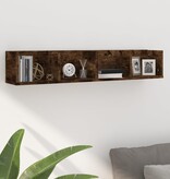 VidaXL CD-wandschap 100x18x18 cm bewerkt hout gerookt eikenkleurig