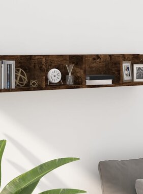 VidaXL CD-wandschap 100x18x18 cm bewerkt hout gerookt eikenkleurig