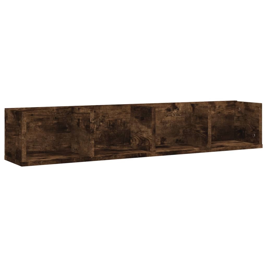 VidaXL CD-wandschap 100x18x18 cm bewerkt hout gerookt eikenkleurig