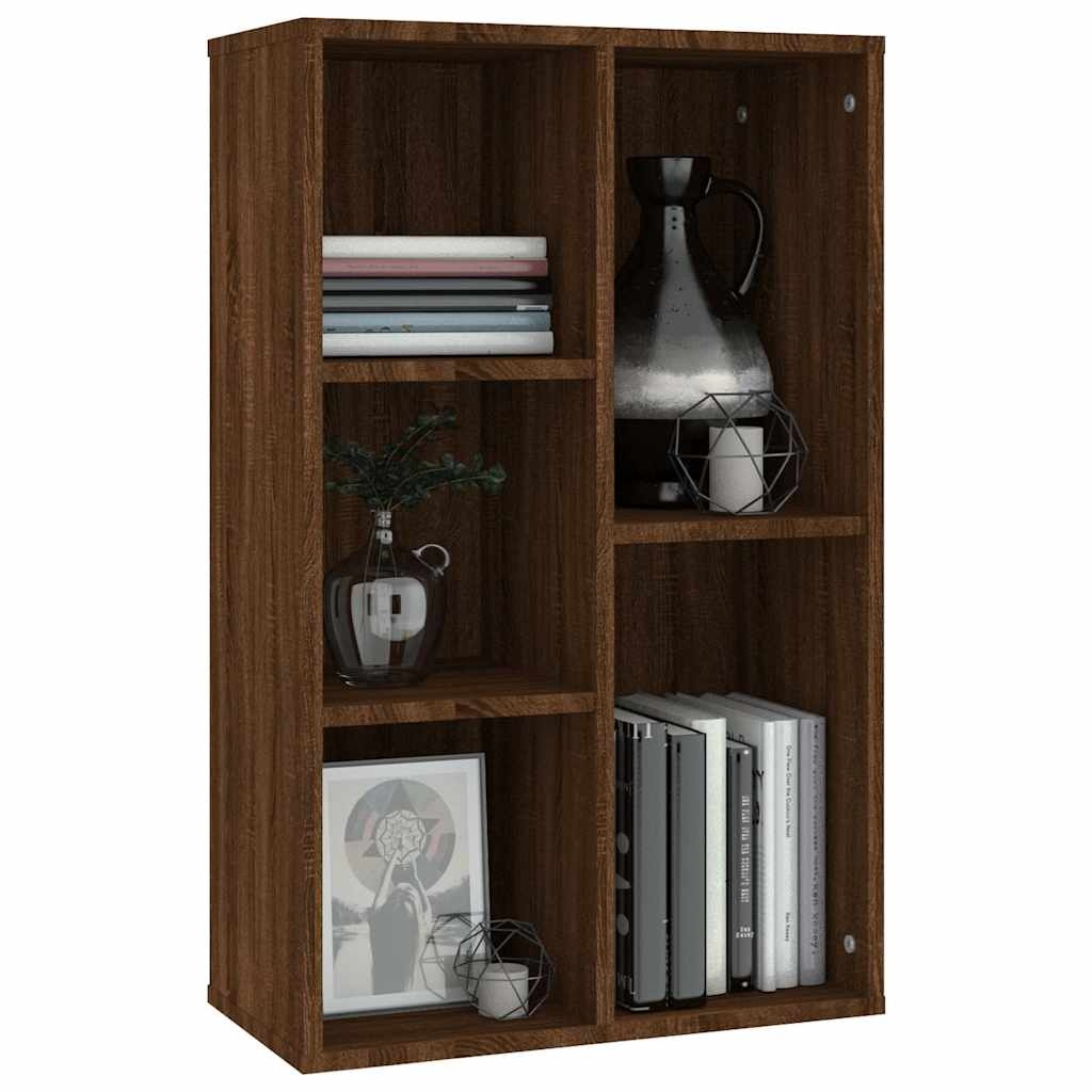 VidaXL Boekenkast/dressoir 50x25x80 cm bewerkt hout bruin eikenkleur