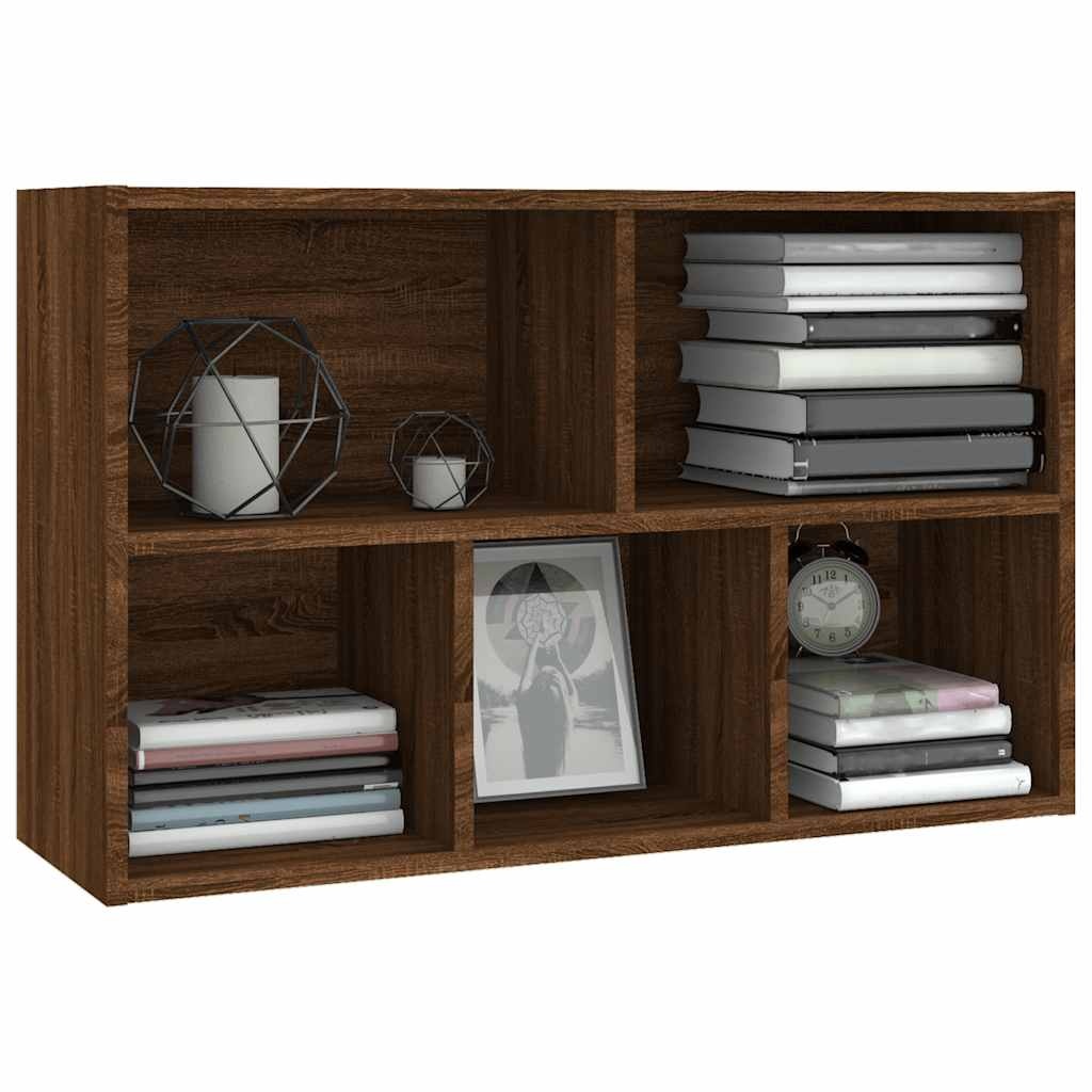 VidaXL Boekenkast/dressoir 50x25x80 cm bewerkt hout bruin eikenkleur