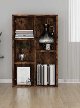 VidaXL Boekenkast/dressoir 50x25x80 cm bewerkt hout gerookt eikenkleur
