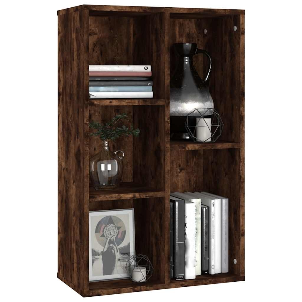 VidaXL Boekenkast/dressoir 50x25x80 cm bewerkt hout gerookt eikenkleur