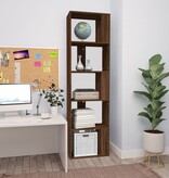 VidaXL Boekenkast 45x24x160 cm bewerkt hout bruin eikenkleur