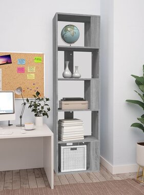 VidaXL Boekenkast 45x24x160 cm bewerkt hout grijs sonoma eikenkleurig