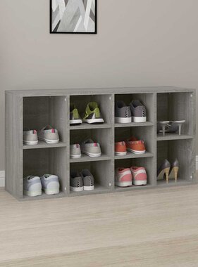 VidaXL Schoenenbank 103x30x55 cm bewerkt hout grijs sonoma eiken