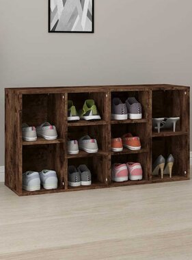 VidaXL Schoenenbank 103x30x55 cm bewerkt hout gerookt eikenkleurig