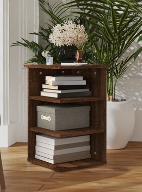 VidaXL Bijzetkast 35x35x55 cm bewerkt hout bruin eikenkleur