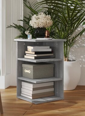 VidaXL Bijzetkast 35x35x55 cm bewerkt hout grijs sonoma eikenkleurig