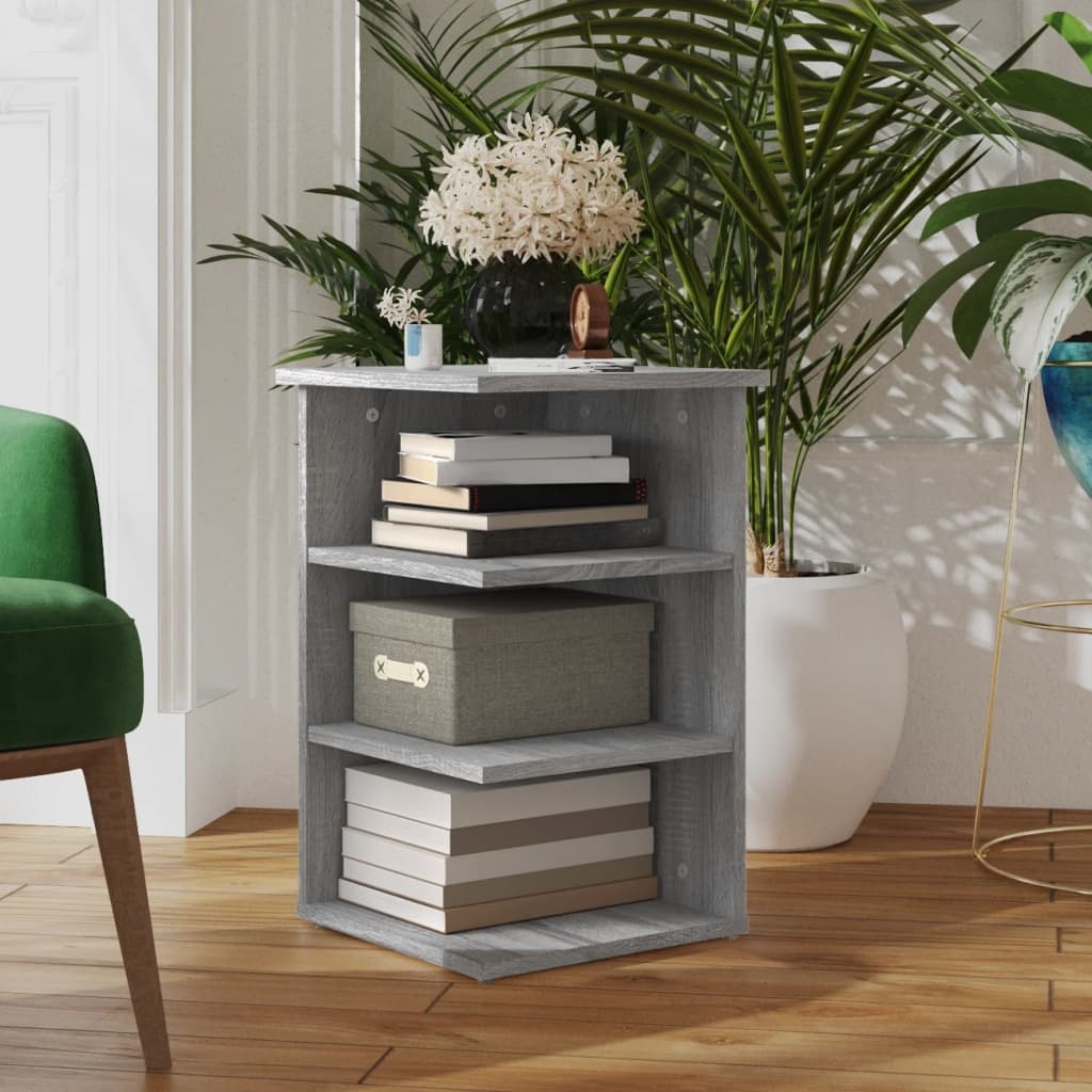 VidaXL Bijzetkast 35x35x55 cm bewerkt hout grijs sonoma eikenkleurig