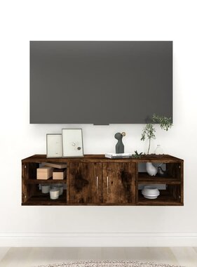 VidaXL Wandschap 102x30x29 cm bewerkt hout gerookt eikenkleurig