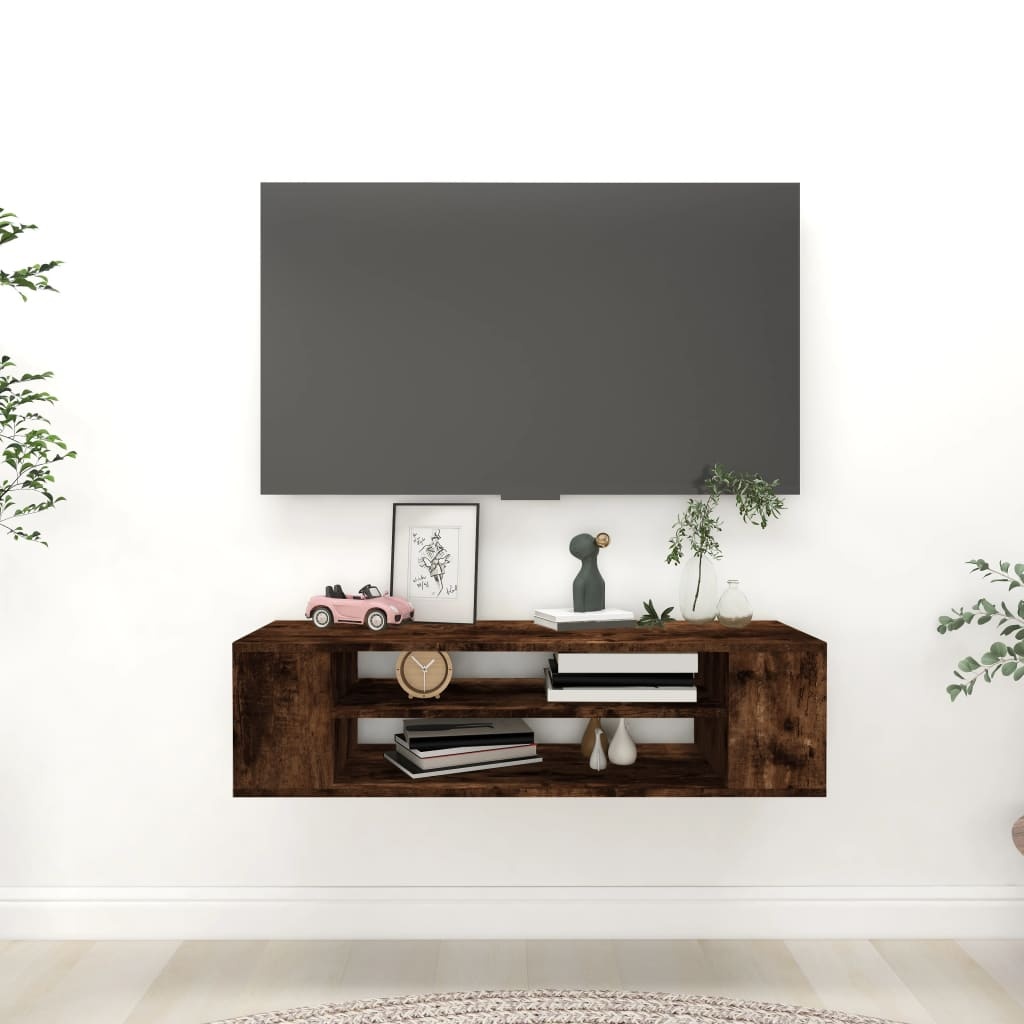 VidaXL Tv-hangmeubel 100x30x26,5 cm bewerkt hout gerookt eikenkleurig