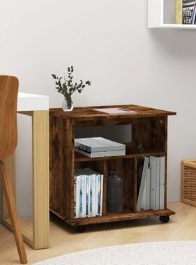 VidaXL Rolkast 60x45x60 cm bewerkt hout gerookt eikenkleurig