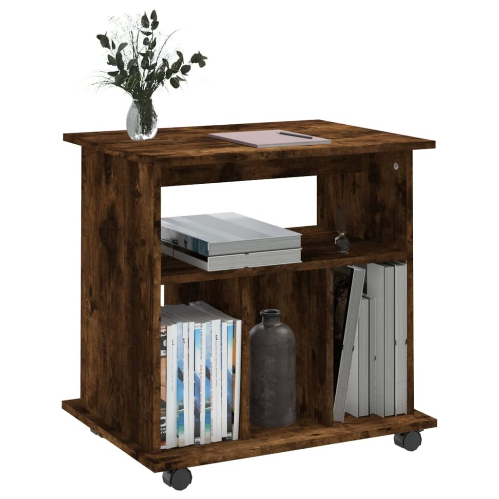 VidaXL Rolkast 60x45x60 cm bewerkt hout gerookt eikenkleurig