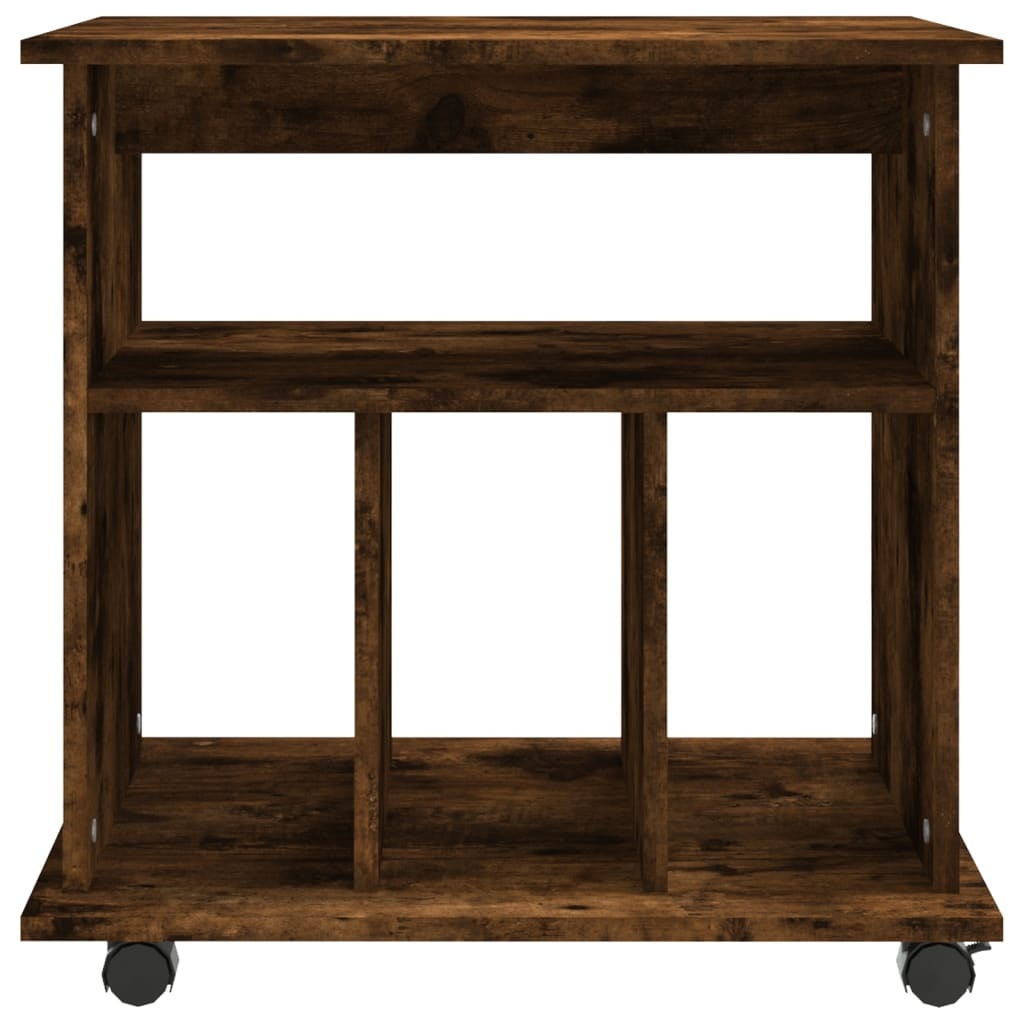 VidaXL Rolkast 60x45x60 cm bewerkt hout gerookt eikenkleurig