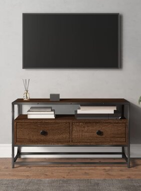 VidaXL Tv-meubel 80x35x45 cm bewerkt hout bruin eikenkleur