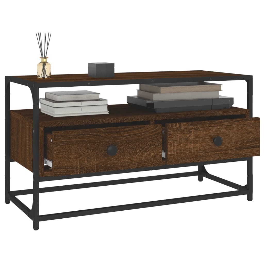 VidaXL Tv-meubel 80x35x45 cm bewerkt hout bruin eikenkleur
