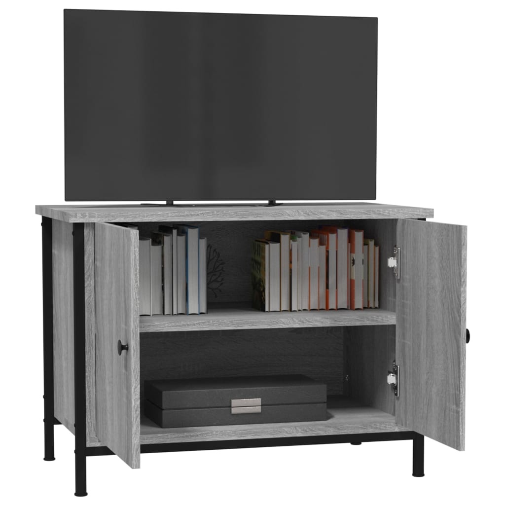 VidaXL Tv-meubel met deuren 60x35x45 cm bewerkt hout grijs sonoma