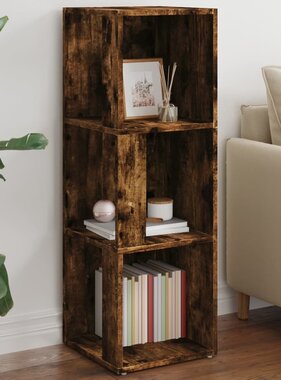VidaXL Hoekkast 33x33x100 cm bewerkt hout gerookt eikenkleurig