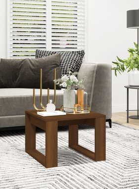 VidaXL Bijzettafel 50x50x35 cm bewerkt hout bruin eikenkleur