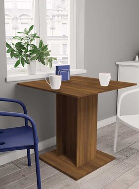 VidaXL Eettafel 80x80x75 cm bewerkt hout bruin eikenkleur