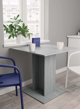 VidaXL Eettafel 80x80x75 cm bewerkt hout grijs sonoma eikenkleurig
