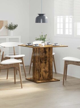 VidaXL Eettafel 80x80x75 cm bewerkt hout gerookt eiken