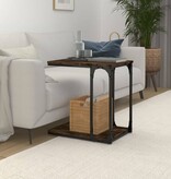 VidaXL Bijzettafel 50x35x52 cm bewerkt hout gerookt eikenkleurig