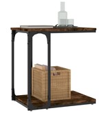 VidaXL Bijzettafel 50x35x52 cm bewerkt hout gerookt eikenkleurig