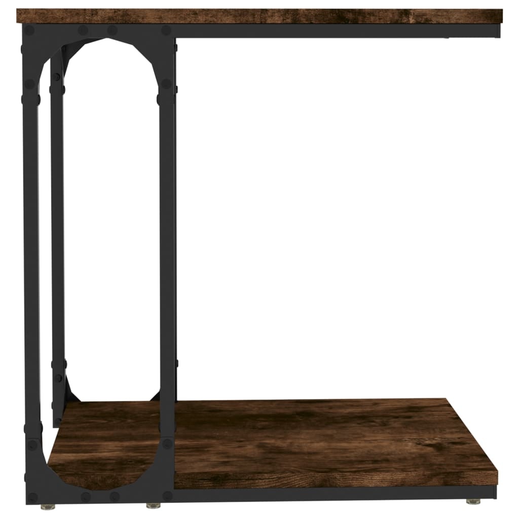 VidaXL Bijzettafel 50x35x52 cm bewerkt hout gerookt eikenkleurig