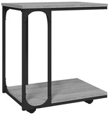 VidaXL Bijzettafel met wieltjes 50x35x55,5 cm hout grijs sonoma eiken