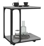 VidaXL Bijzettafel met wieltjes 50x35x55,5 cm hout grijs sonoma eiken