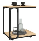 VidaXL Bijzettafel met wieltjes 50x35x55,5 cm hout sonoma eikenkleurig