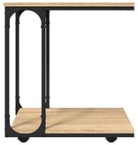 VidaXL Bijzettafel met wieltjes 50x35x55,5 cm hout sonoma eikenkleurig